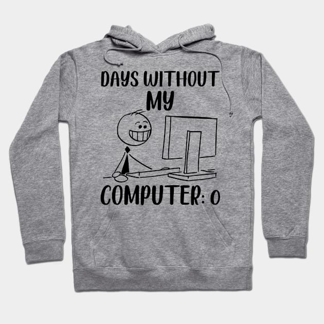 Days Computer Laptop Humor Coding Programming Hoodie by Mellowdellow